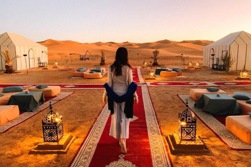 morocco motorcycle tour luxury desert camp